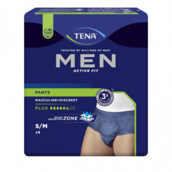 TENA - Men Active fit pants plus S-M - paquet de 9 culottes Sonico.fr