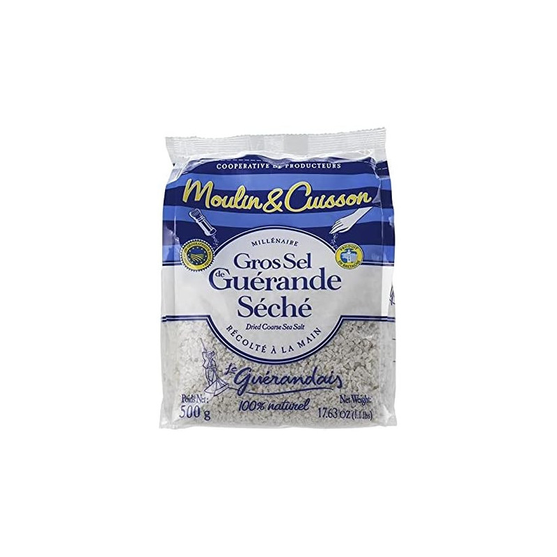 LE GUERANDAIS - Gros Sel Séché Spécial Moulin Sachet - sachet de 500 g Sonico.fr