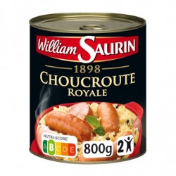 WILLIAM SAURIN - Choucroute Royale Riesling - Plat cuisiné - boite de 800 g Sonico.fr