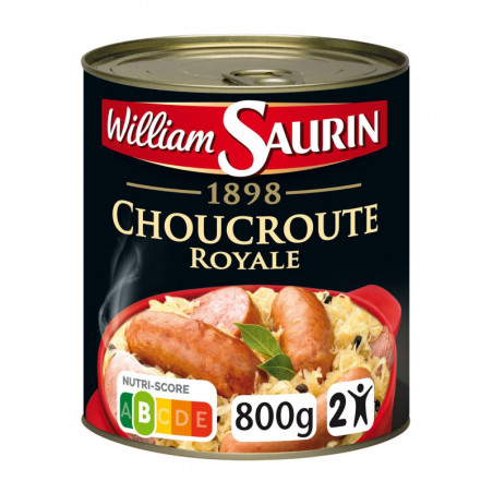 WILLIAM SAURIN - Choucroute Royale Riesling - Plat cuisiné - boite de 800 g Sonico.fr