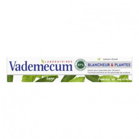 VADEMECUM - Dentifrice Blancheur et Plantes Sauge Menthe - tube de 75 ml Sonico.fr