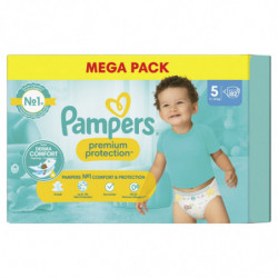 PAMPERS - Couches Premium Protection Taille 5 - paquet de 82 couches Sonico.fr