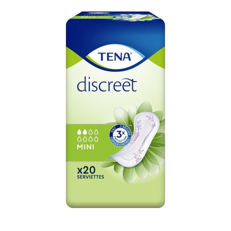 TENA - Discreet Mini Serviettes hygiéniques fuites urinaires - paquet de 20 serviettes Sonico.fr