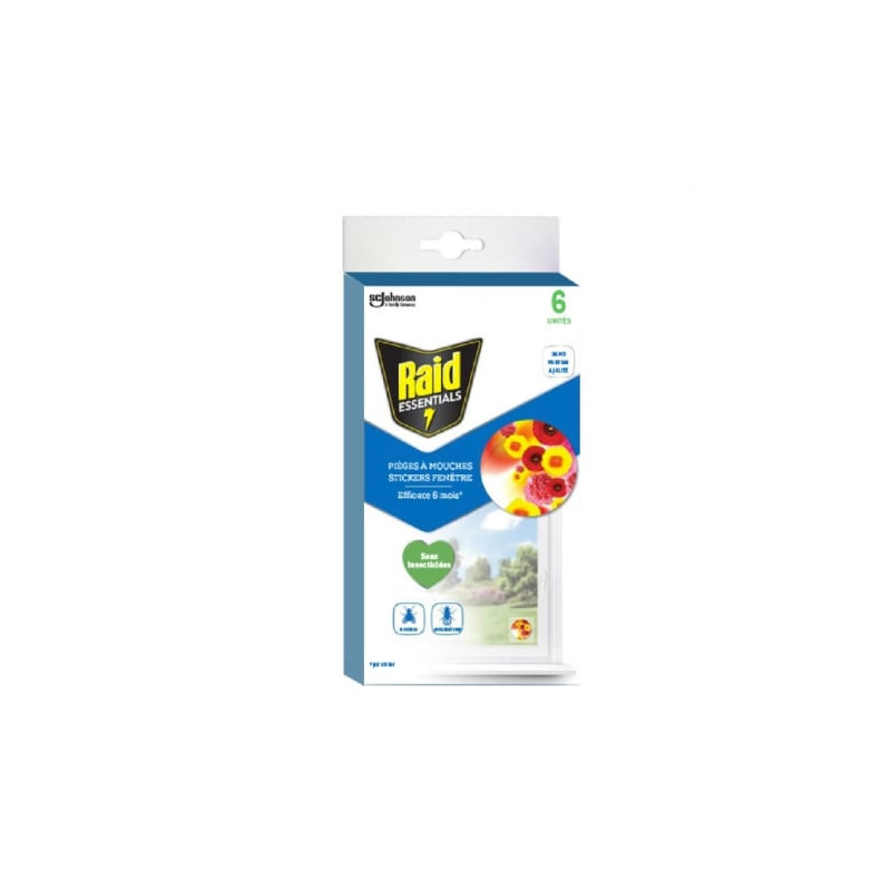 RAID - Anti-Mouches Pièges Stickers Sans Parfum - boite de 6 stickers Sonico.fr
