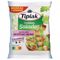 TIPIAK - Croûtons Croustillants Ail et Fines herbes - paquet de 100 g Sonico.fr