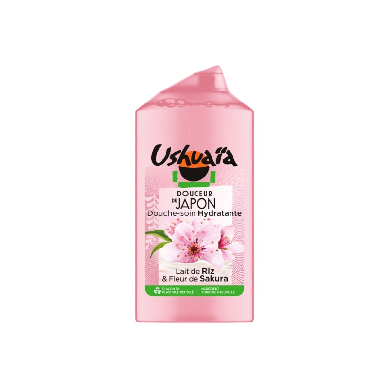 USHUAIA - Douceur du Japon lait de riz et fleur de Sakura Gel douche - flacon de 300 ml  Sonico.fr