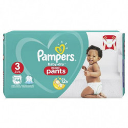 PAMPERS - Baby-Dry Pants Culottes Pampers taille 3 (6-11 kg) - paquet de 44 culottes  Sonico.fr