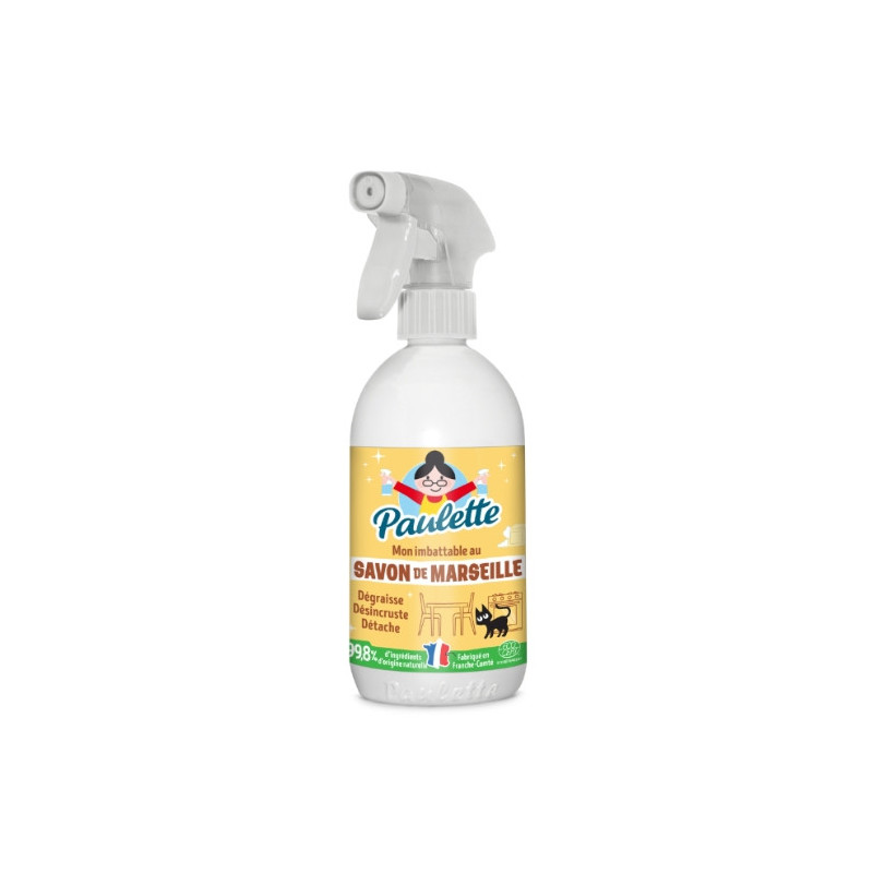PAULETTE - Savon de Marseille et Bicarbonate Nettoyant ménager - spray de 500 ml Sonico.fr