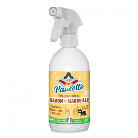 PAULETTE - Savon de Marseille et Bicarbonate Nettoyant ménager - spray de 500 ml Sonico.fr