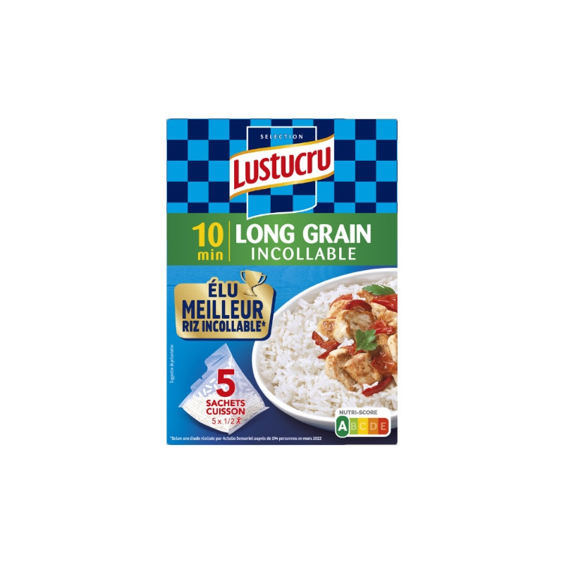 LUSTUCRU - Riz Étuve Long Grain incollable 10min - paquet de 5 sachets de 90 g Sonico.fr