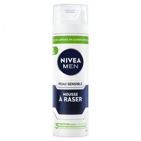 NIVEA MEN - Peau Sensible Mousse à raser 0% alcool - 200 ml  Sonico.fr