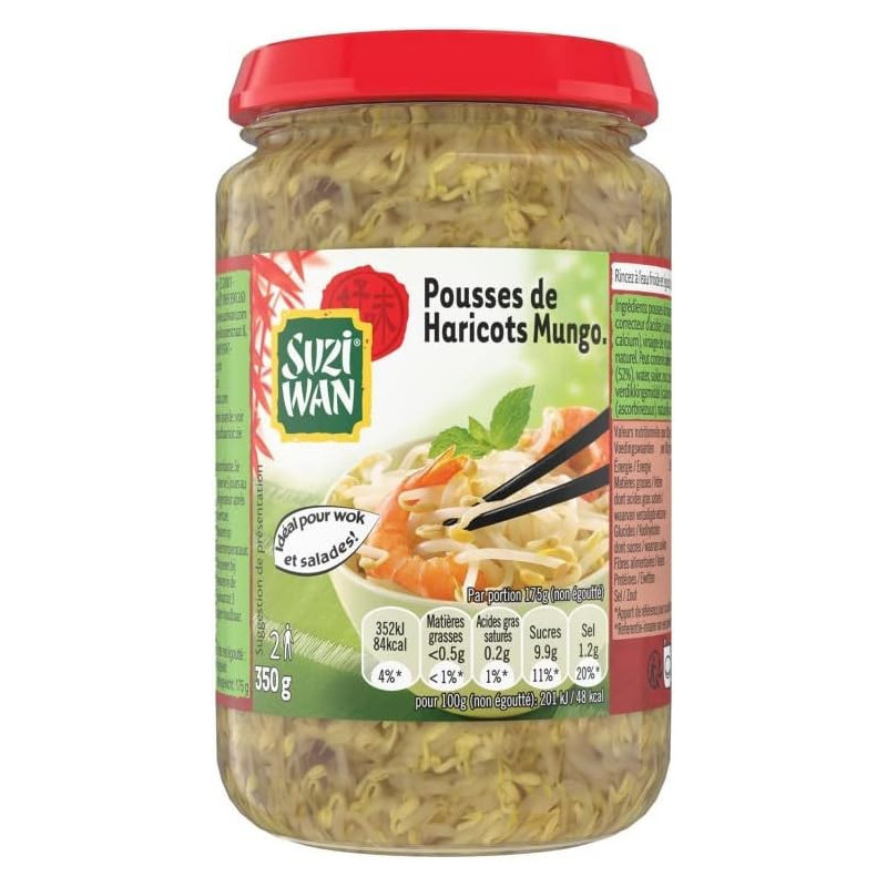 SUZI WAN - Pousses De Haricot Mungo - pot de 350 g Sonico.fr