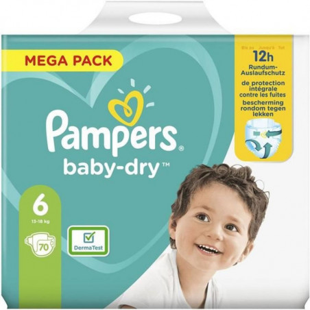 PAMPERS - Couches Baby-Dry Pants Taille 6 - paquet de 70 couches Sonico.fr