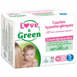 LOVE & GREEN - Couches écologiques taille 5 (12-25 kg) - paquet de 40 couches Sonico.fr