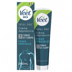 VEET - Men Crème Dépilatoire Peaux Sensibles Bleu - tube de 200 ml Sonico.fr