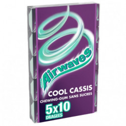 AIRWAVES - Cool Cassis Chewing-gum sans sucres - blister de 5 paquets de 14 g Sonico.fr