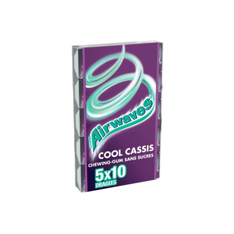 AIRWAVES - Cool Cassis Chewing-gum sans sucres - blister de 5 paquets de 14 g Sonico.fr