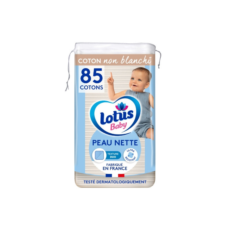 LOTUS BABY - Cotons Peau Nette - paquet de 85 cotons Sonico.fr