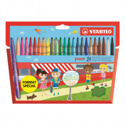 STABILO - Pochette de feutres dessin pointe moyenne - paquet de 24 feutres Sonico.fr