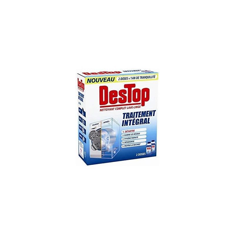 DESTOP - Traitement Intégral Pour Lave-Linge - paquet de 2 flacons de 250 ml Sonico.fr