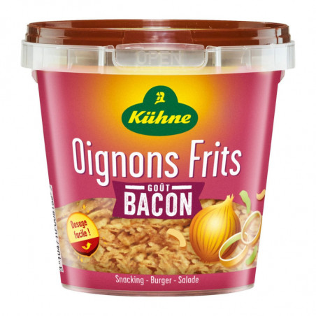 KUHNE - Oignons Frits gout Bacon - boite de 100 g Sonico.fr