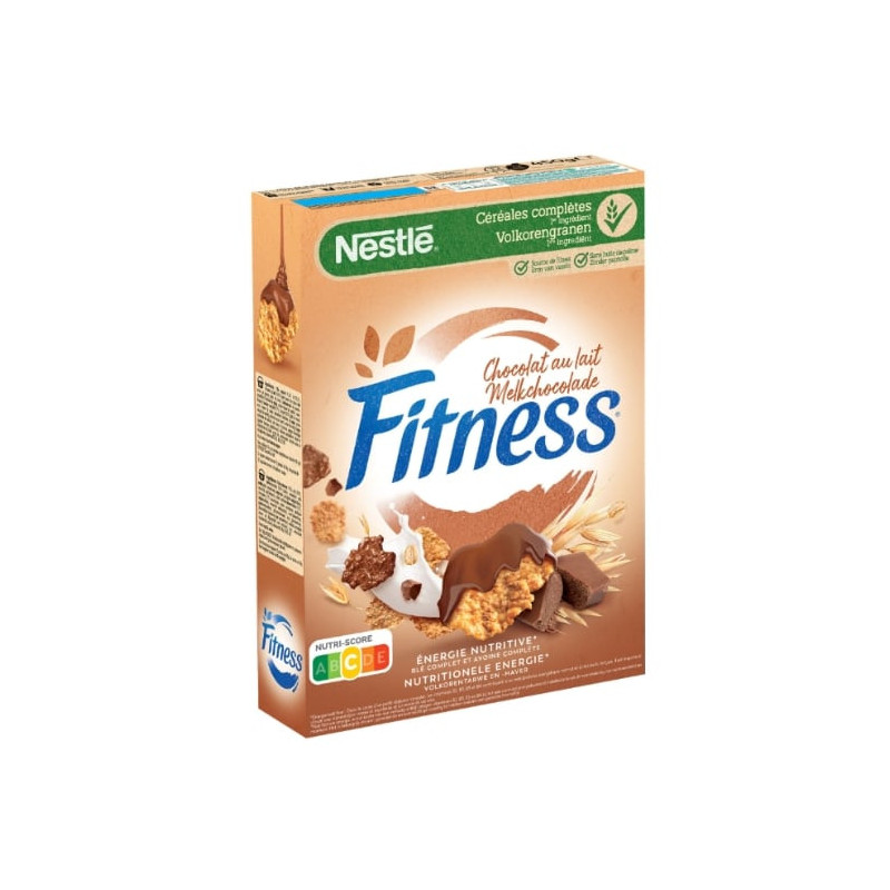 FITNESS - Céréales chocolat Lait - Pétales de blé complet - boite de 375 g Sonico.fr