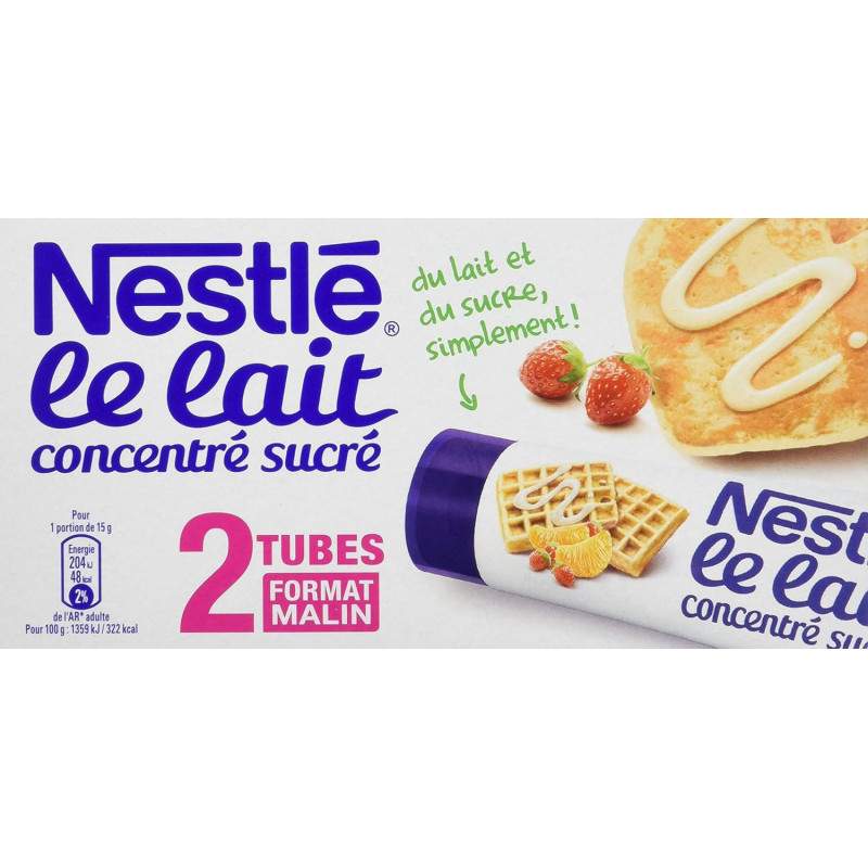 NESTLE - Lait concentré sucré - Boite de 2 Tubes de 170 g Sonico.fr