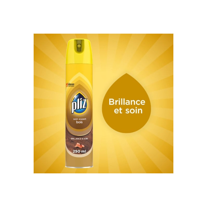 PLIZ - Aérosol brillance et soin pour bois classique - spray de 300 ml Sonico.fr