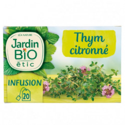 JARDIN BIO ETIC - Infusion Thym Citronné Bio - boîte de 20 sachets Sonico.fr