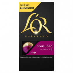 L'OR - Sontuoso Intensité 8 - Café compatibles Nespresso - boite de 10 capsules Sonico.fr