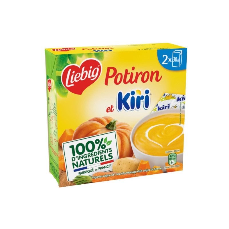 LIEBIG - Soupe Potiron Au Kiri - 2 briques de 30 cl Sonico.fr