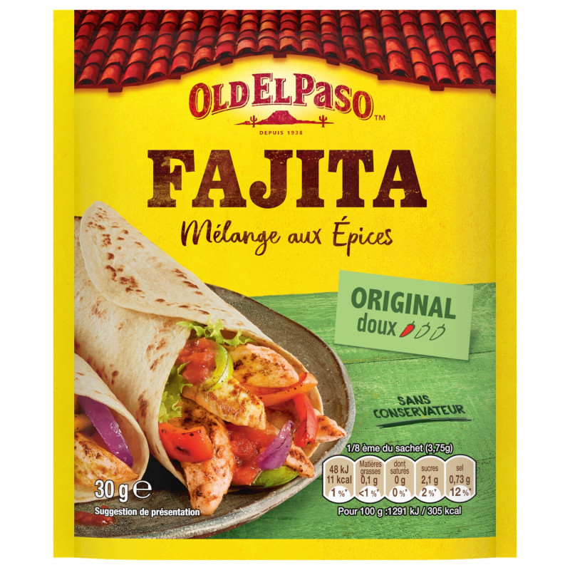 OLD EL PASO - Epices pour Fajitas Doux - sachet de 30 g Sonico.fr