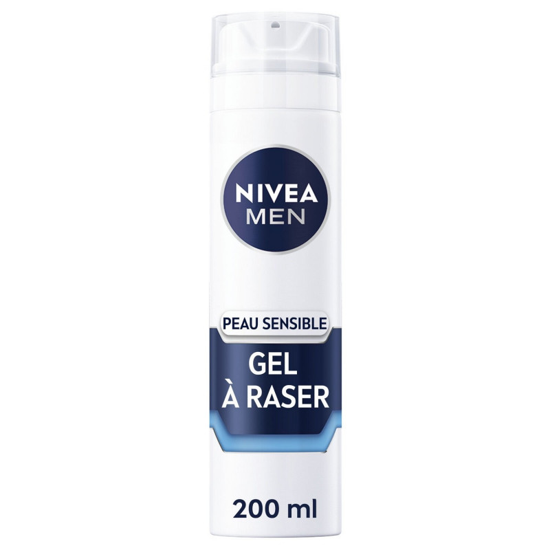 NIVEA MEN - Peau Sensible Gel à raser 0% alcool - bombe de 200 ml Sonico.fr
