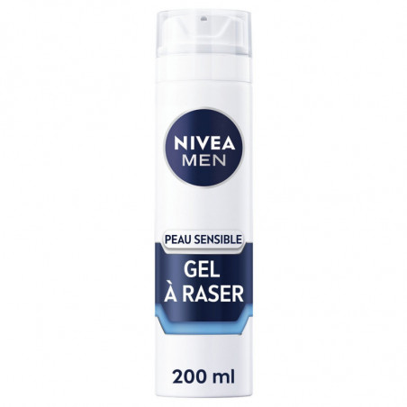NIVEA MEN - Peau Sensible Gel à raser 0% alcool - bombe de 200 ml Sonico.fr