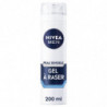 NIVEA MEN - Peau Sensible Gel à raser 0% alcool - bombe de 200 ml Sonico.fr