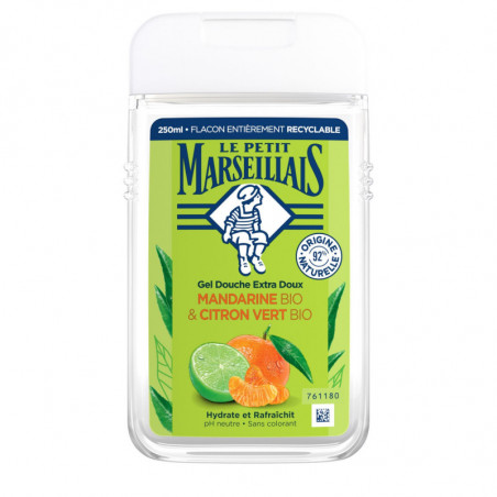 LE PETIT MARSEILLAIS - Gel Douche Mandarine Citron Bio - flacon de 250 ml Sonico.fr