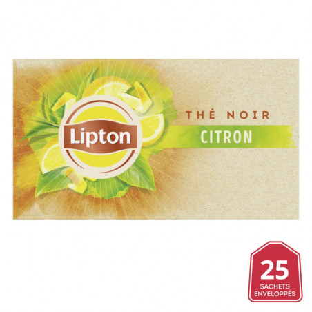LIPTON - Thé noir aromatisé citron - boite de 25 Sachets Sonico.fr