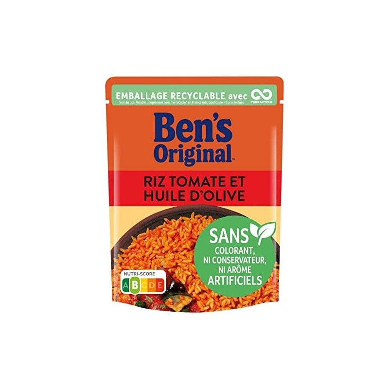 BEN'S ORIGINAL - Riz Micro Ondable A La Tomate Et A L'Huile D'Olive - sachet de 250 g Sonico.fr