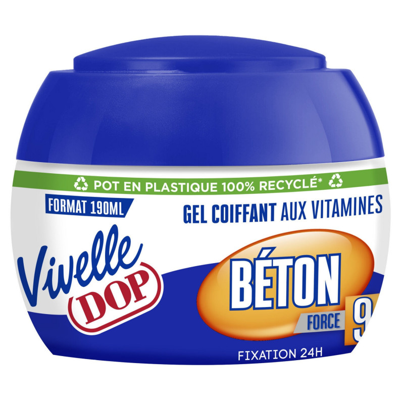 VIVELLE DOP - Gel Coiffant Fixation Béton force 9 - pot de 190 ml Sonico.fr