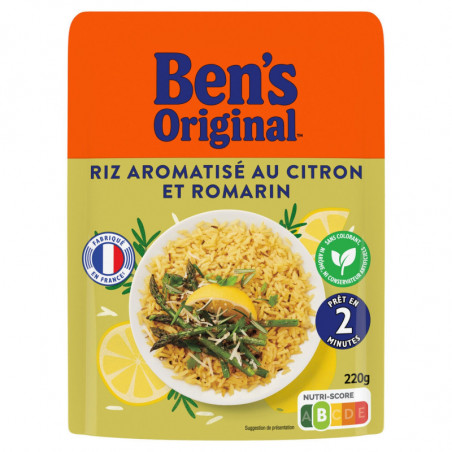 BEN'S ORIGINAL - Riz micro-ondes express Citron Romarin - sachet de 220 g Sonico.fr