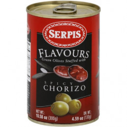 SERPIS - Olives vertes farcies Chorizo - boite de 300 g Sonico.fr