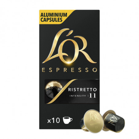 L'OR - Ristretto Intensité 11 - paquet de 10 capsules de café compatibles Nespresso Sonico.fr