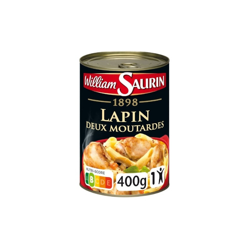 WILLIAM SAURIN - Lapin aux 2 moutardes - boite de 400 g Sonico.fr