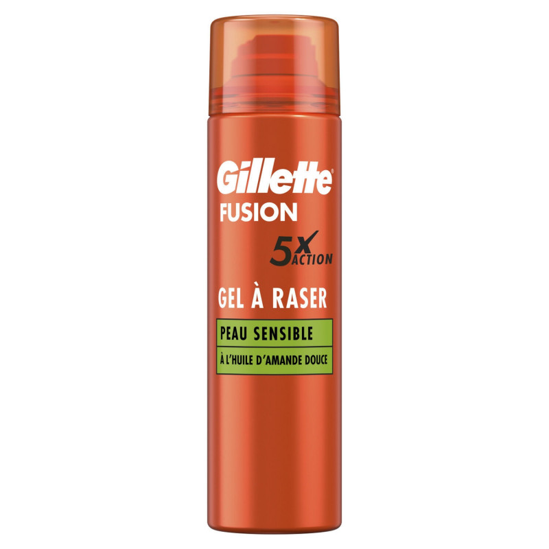 GILLETTE - Fusion 5 Gel à raser Ultra Sensitive Peaux Sensibles - bombe de 200 ml Sonico.fr