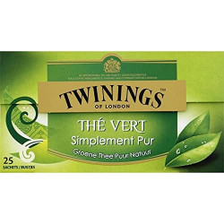 TWININGS - Thé vert Simplement Pur - boite de 25 sachets Sonico.fr