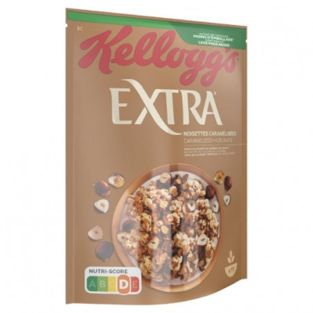 KELLOGG'S - Extra Noisettes Caramelisées Céréales - paquet de 500 g Sonico.fr