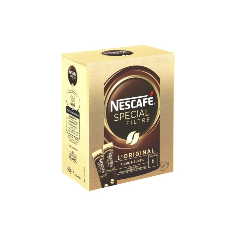 NESCAFE - Café Soluble Spécial Filtre Original - boîte de 140 g - 70 sticks Sonico.fr