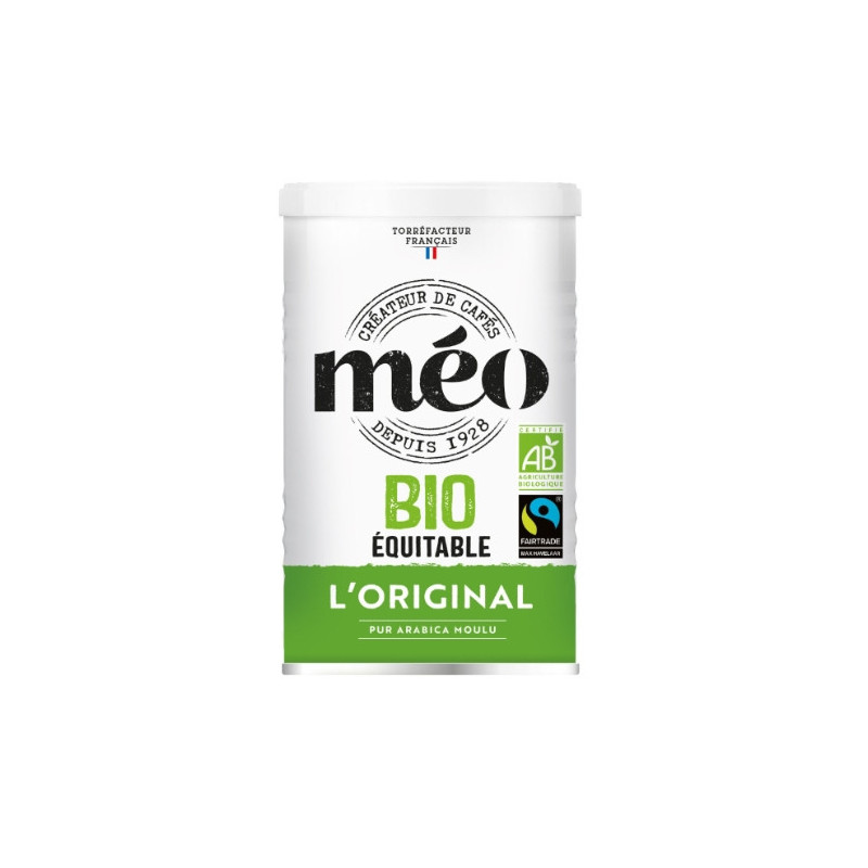 MEO - Original Café pur Arabica moulu Bio - boite métal de 250 g Sonico.fr