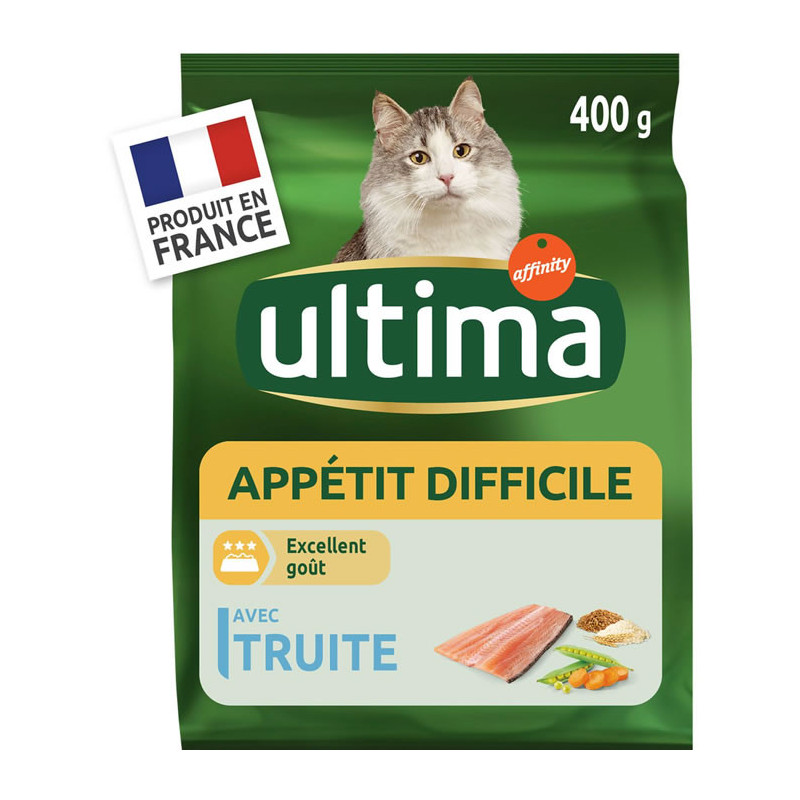 ULTIMA - Appétit difficile Truite - Croquettes pour chat - sachet de 400 g Sonico.fr
