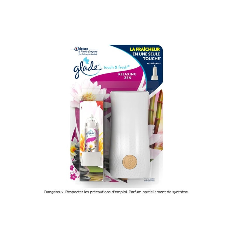 GLADE - Diffuseur Désodorisant Touch Fresh Relaxing zen - Diffuseur + recharge de 10 ml Sonico.fr